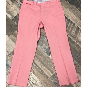 Louis Castel Men's Red Houndstooth Golf Ankle Pants Size 34x28